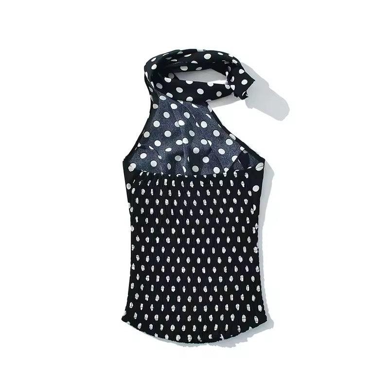 Black Polkadot Top