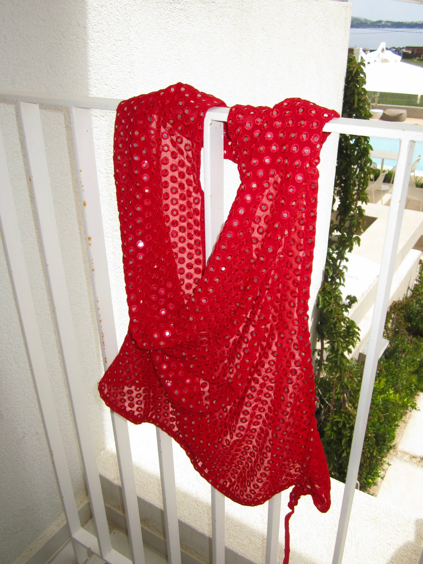 Mirror Red Draped Top