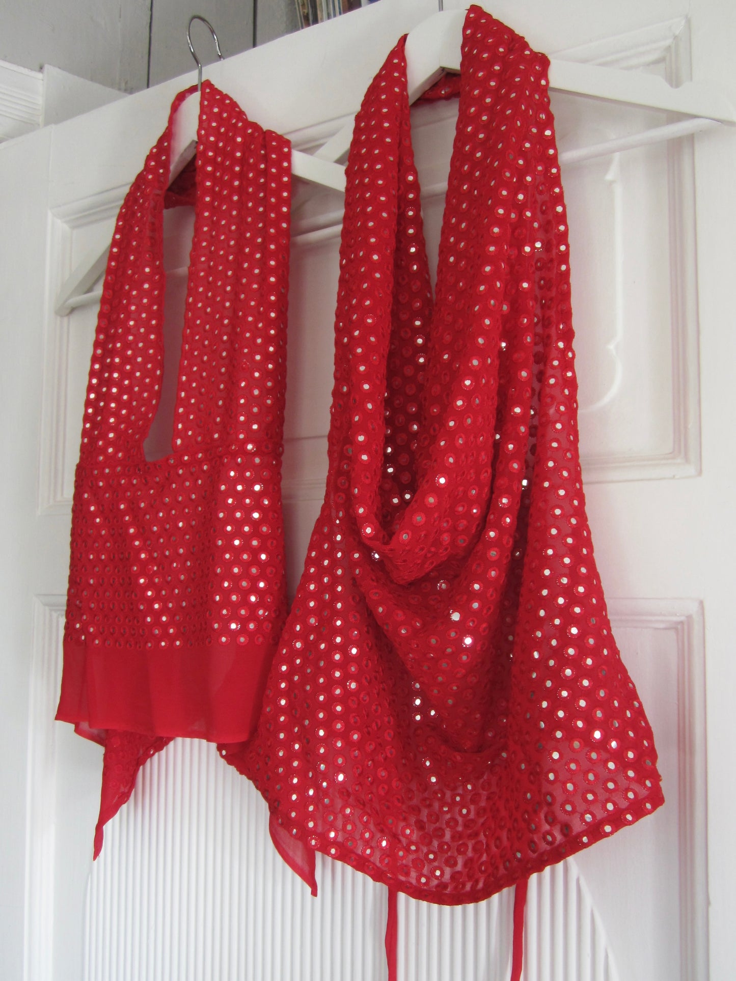 Mirror Red Draped Top