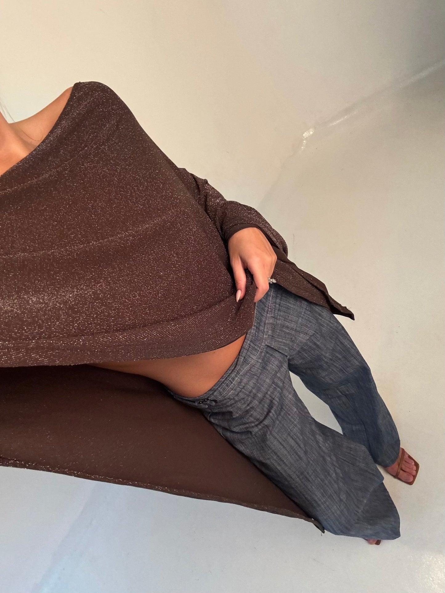 Glitter Asymmetrical Poncho