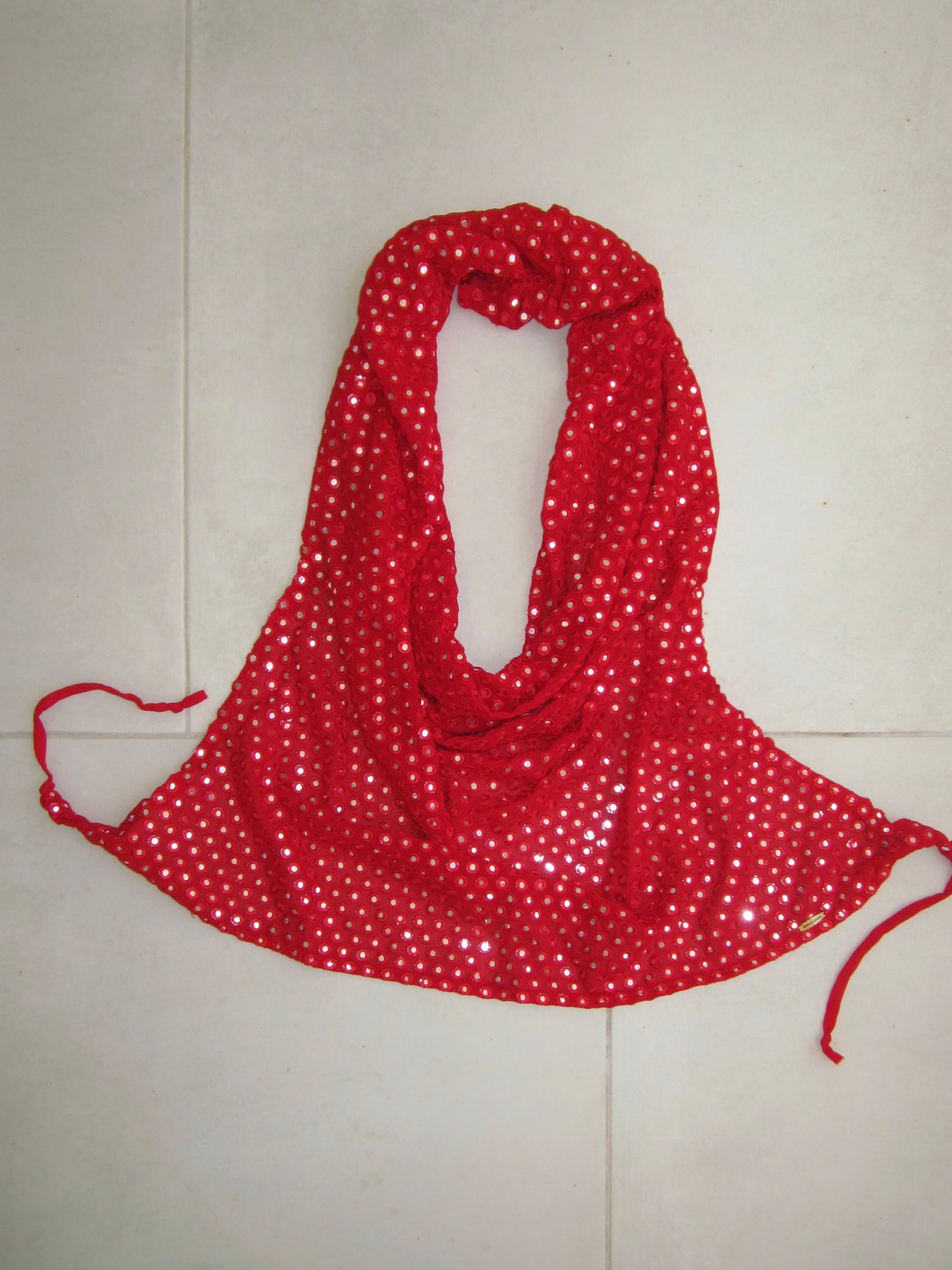 Mirror Red Draped Top