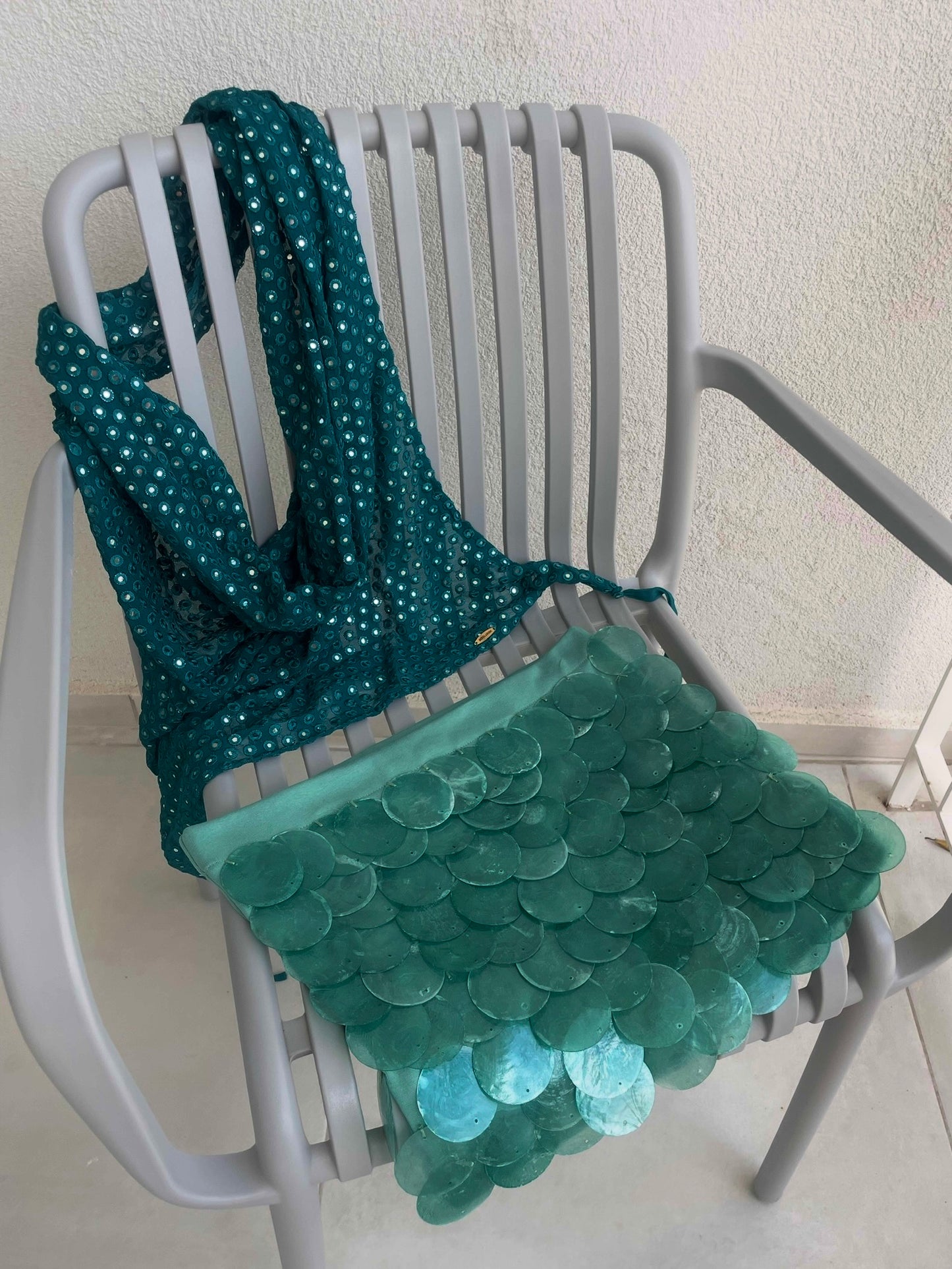 Mirror Turquoise Draped Top