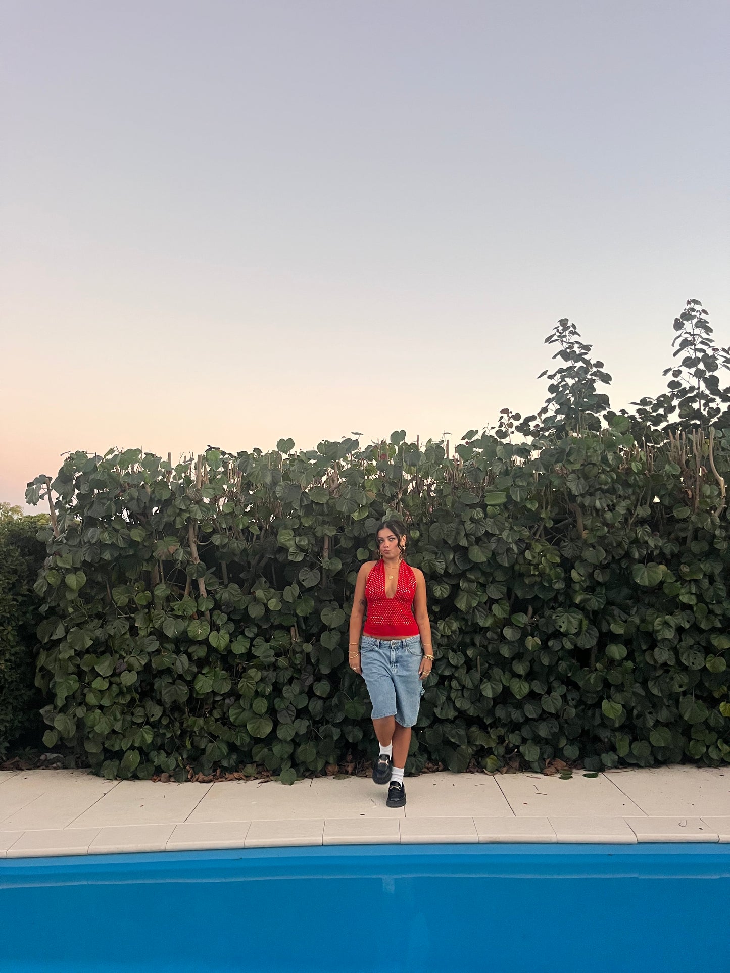 Mirror Red Halterneck Top