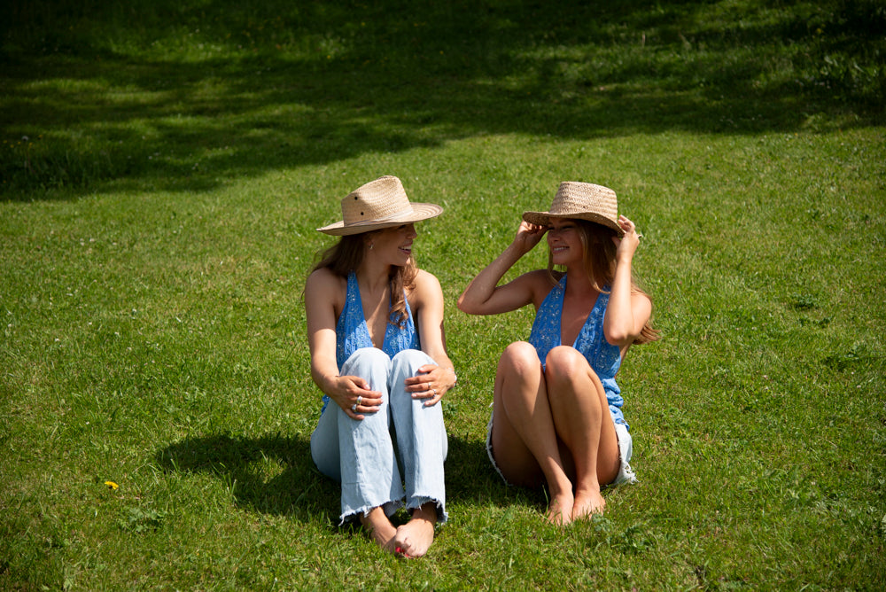 Azure Embellished Halterneck Top