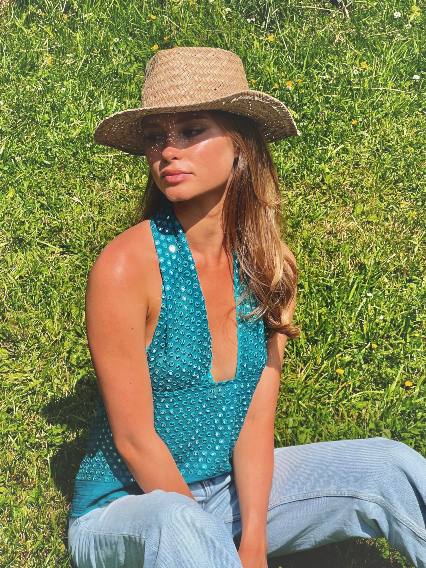 Mirror Turquoise Halterneck Top