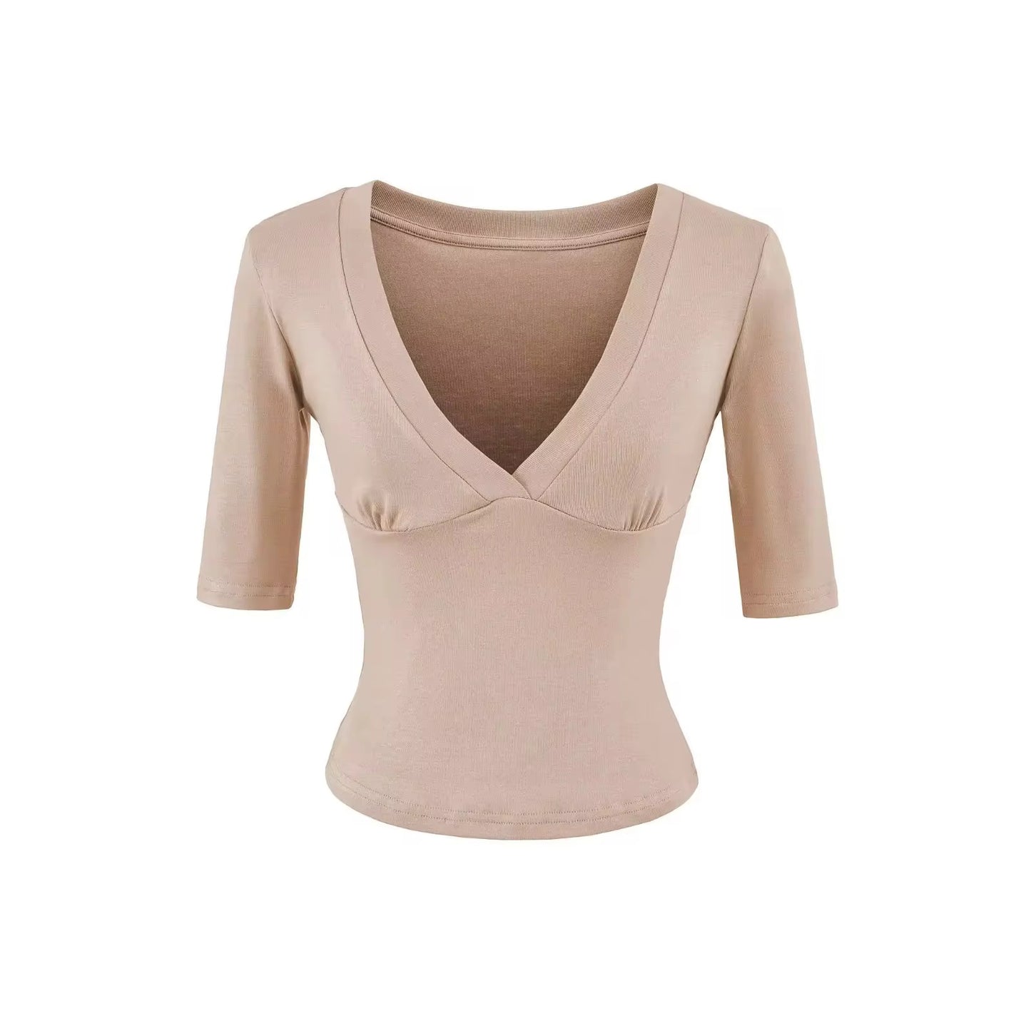 Tan V-neck
