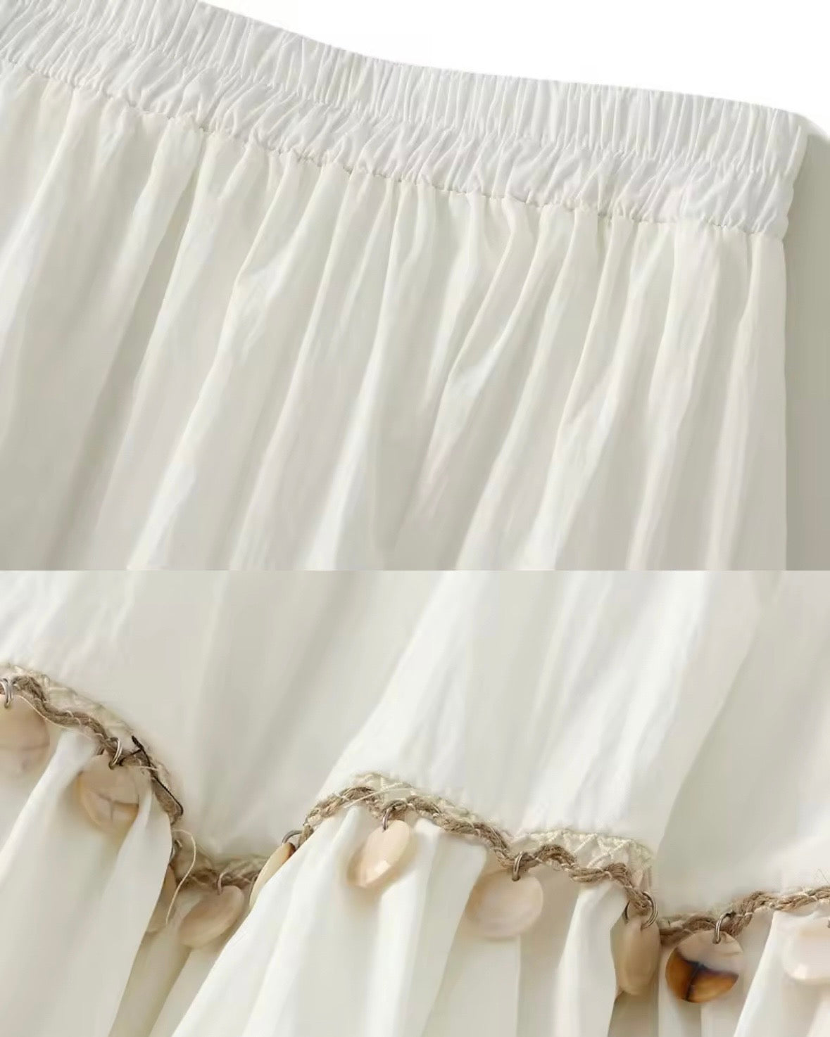 Embellished White Skirt