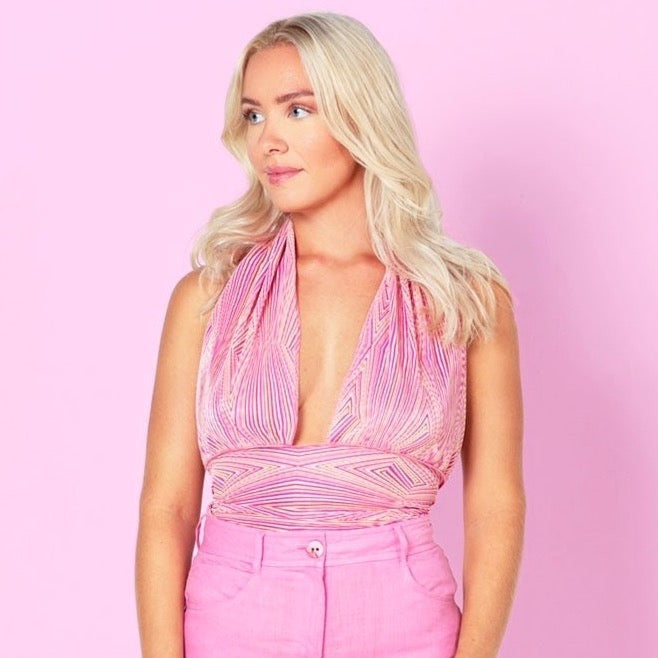 PINK BLOOM Halterneck Top