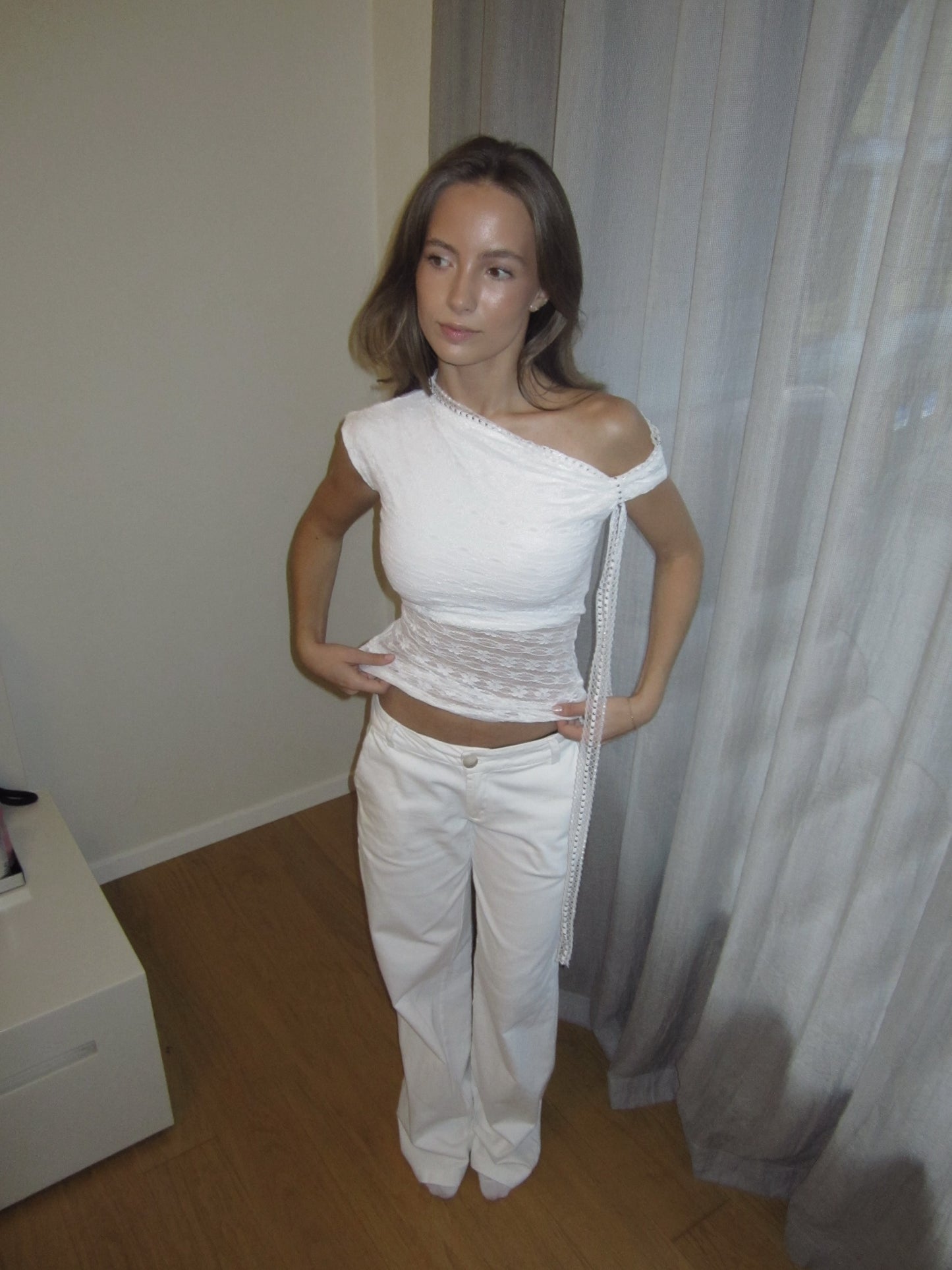 Lace Asymmetric One Shoulder