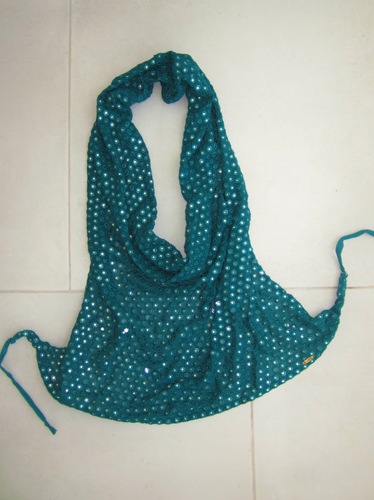 Mirror Turquoise Draped Top