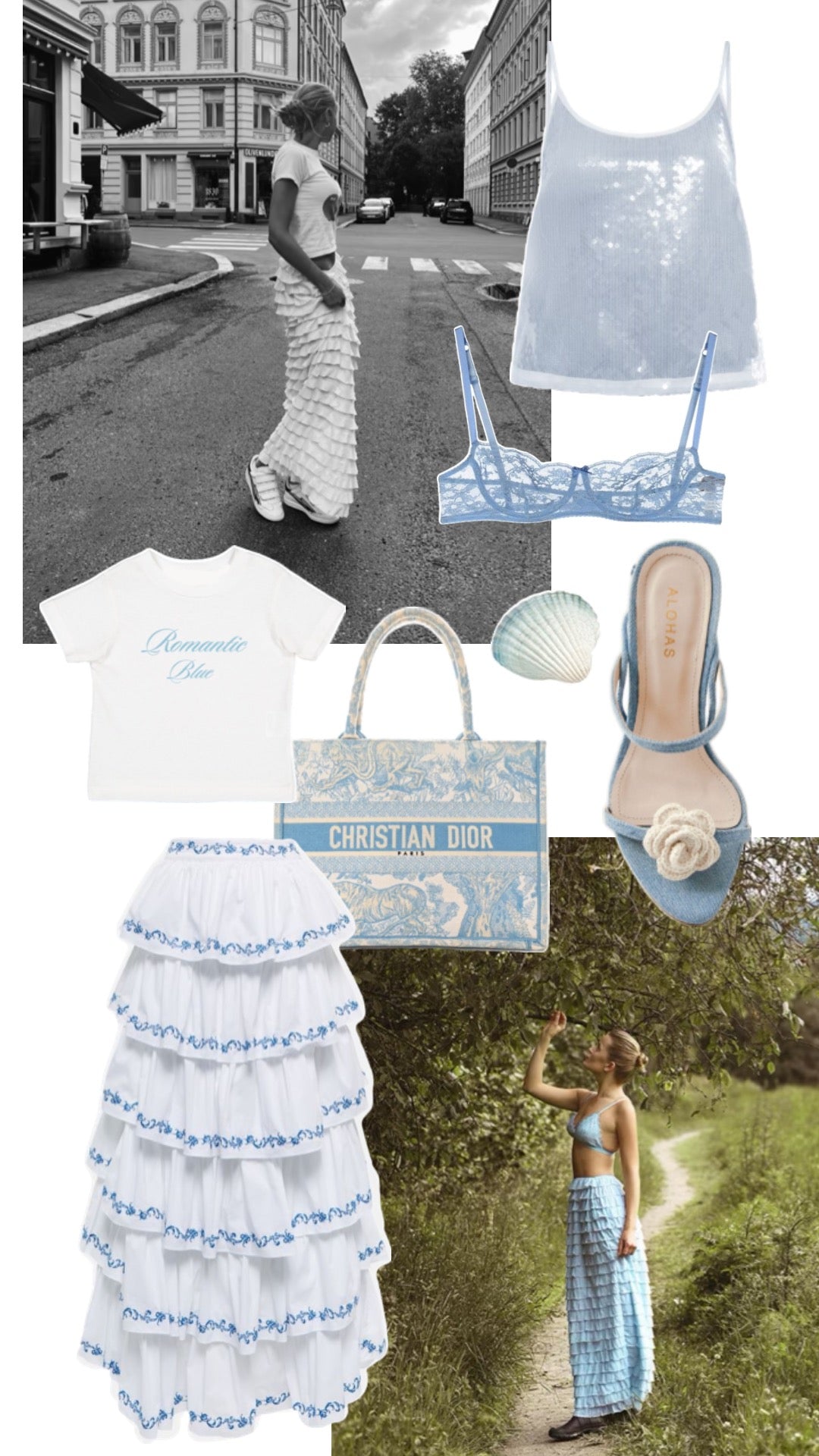 Baby Blue Ruffle Maxiskirt