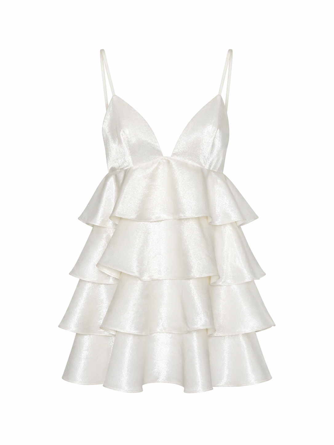 Silver Ruffle Minidress