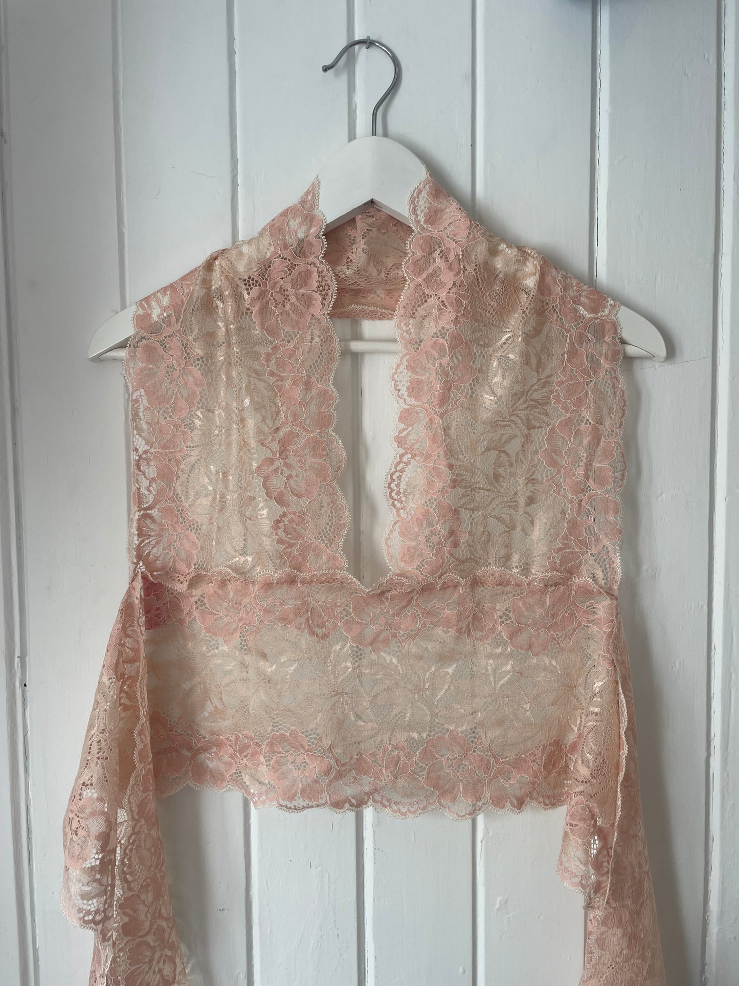 Vintage Pink Lace Halterneck Top