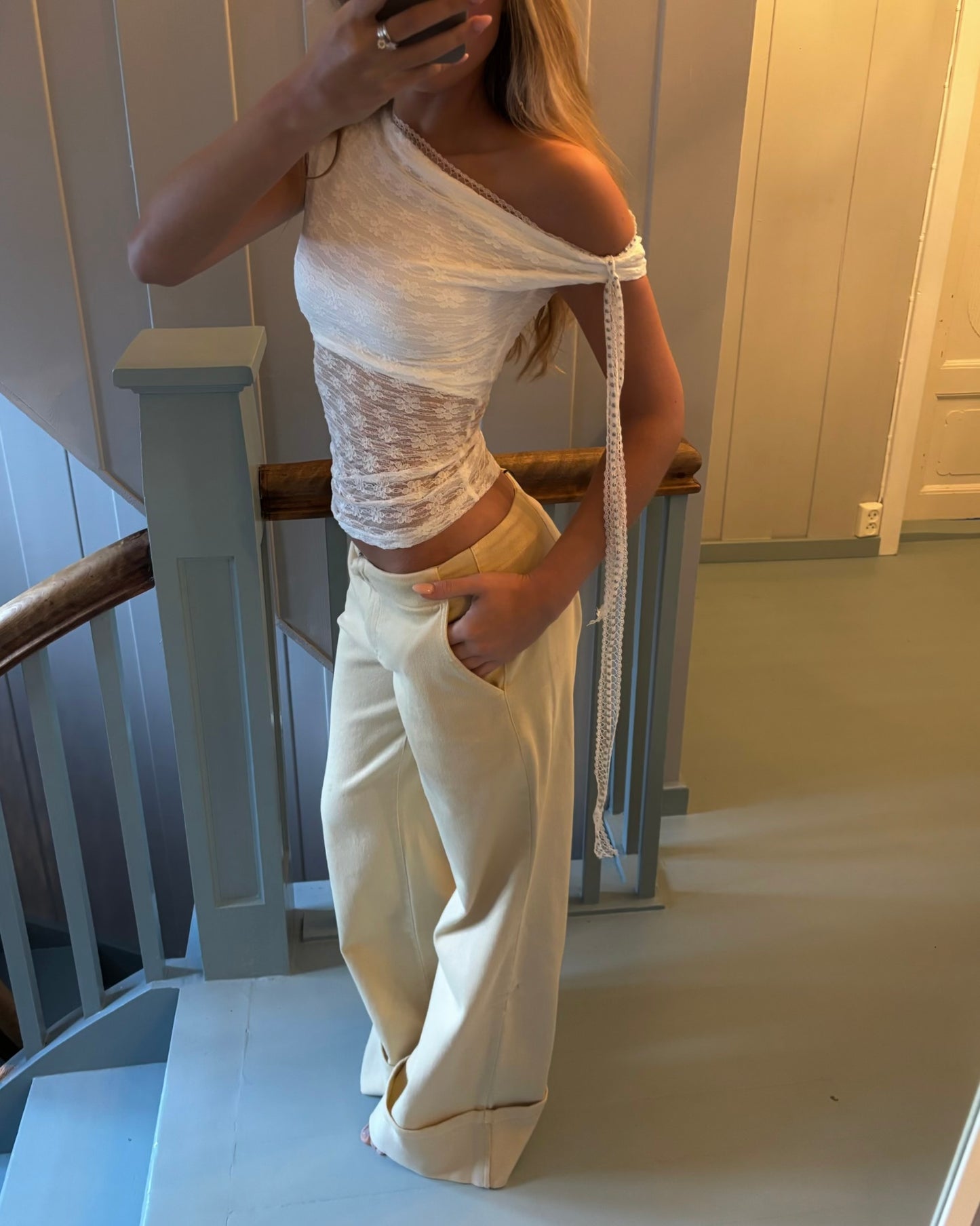 Lace Asymmetric One Shoulder