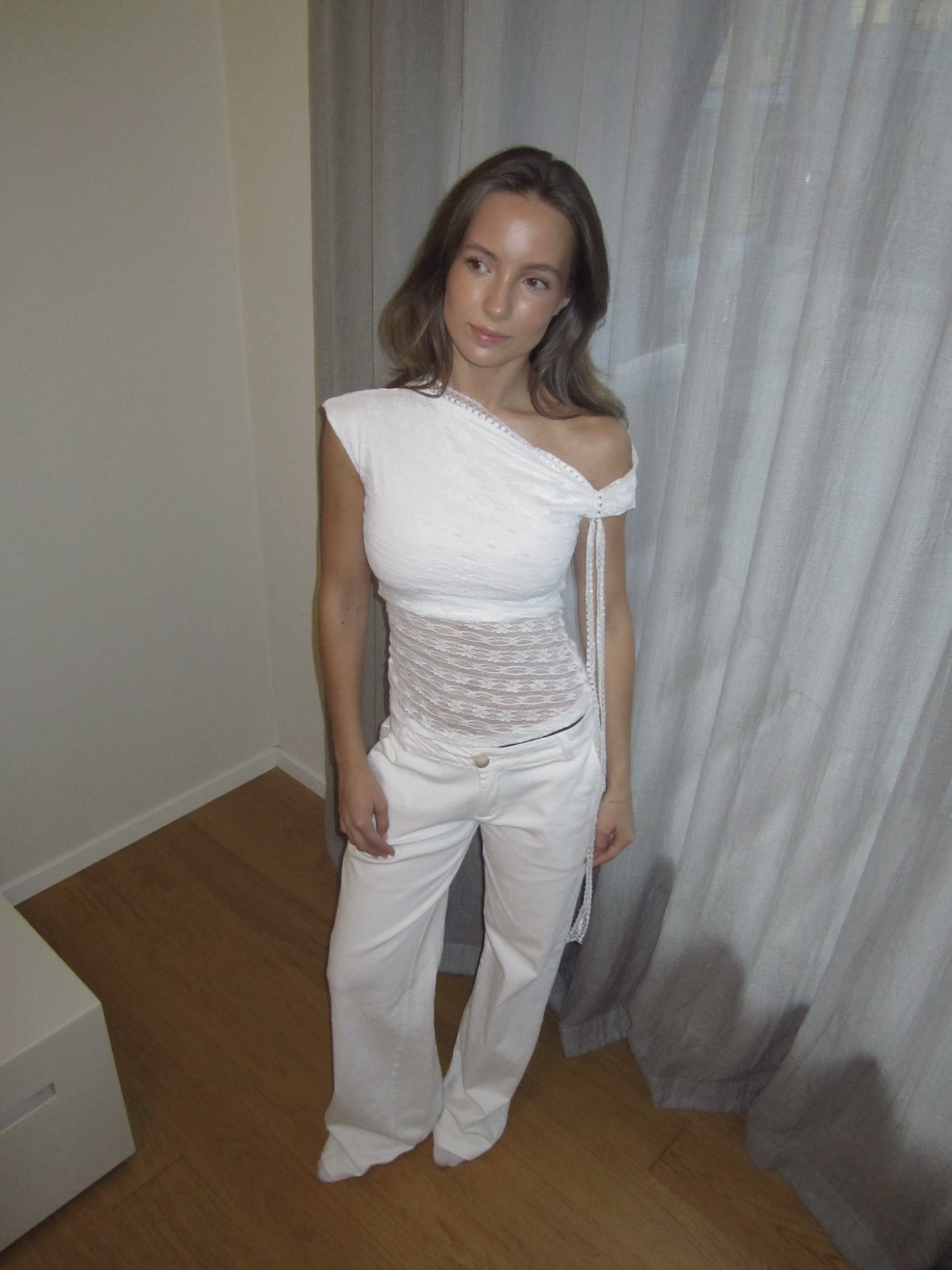 Lace Asymmetric One Shoulder