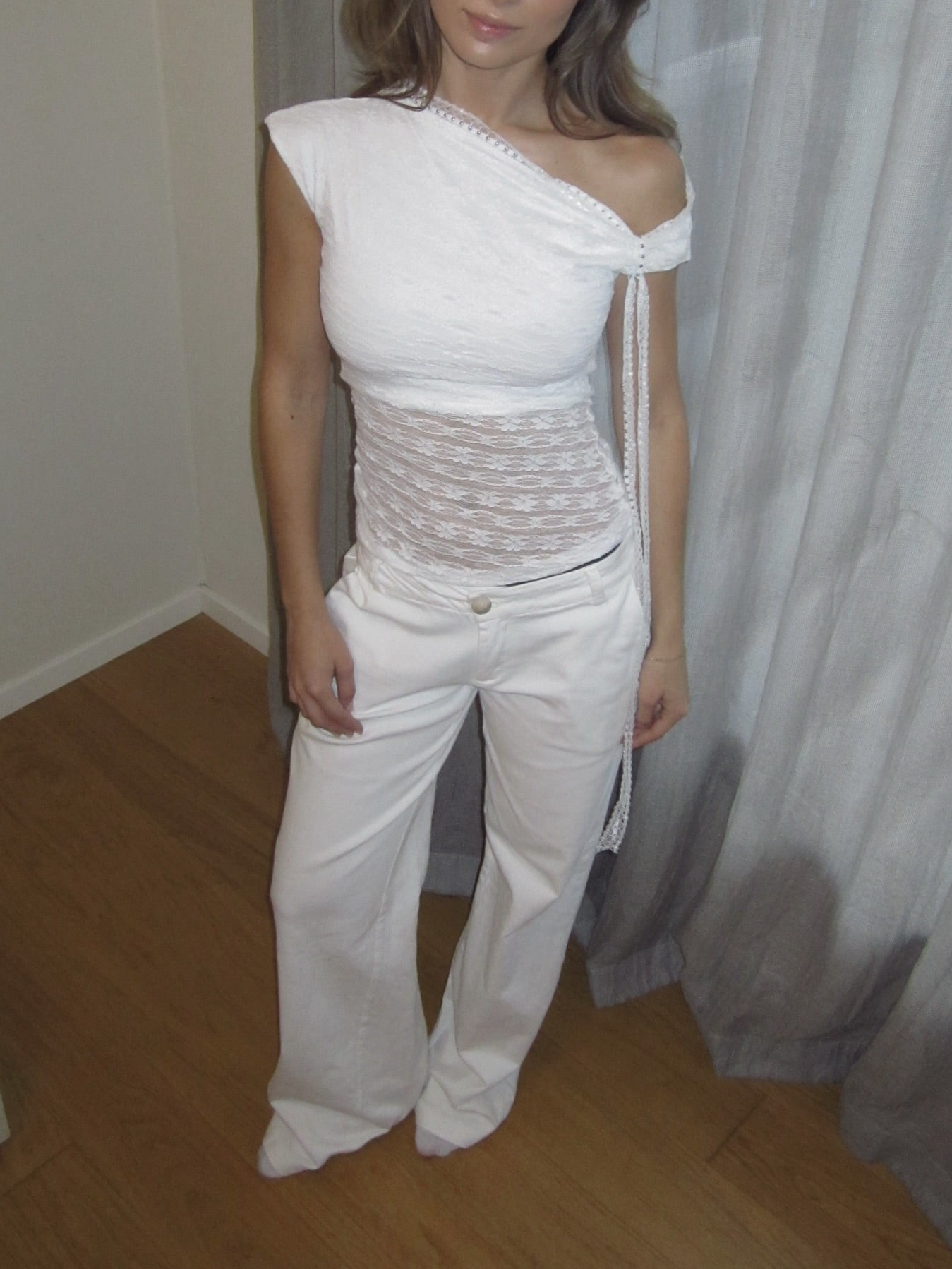 Lace Asymmetric One Shoulder