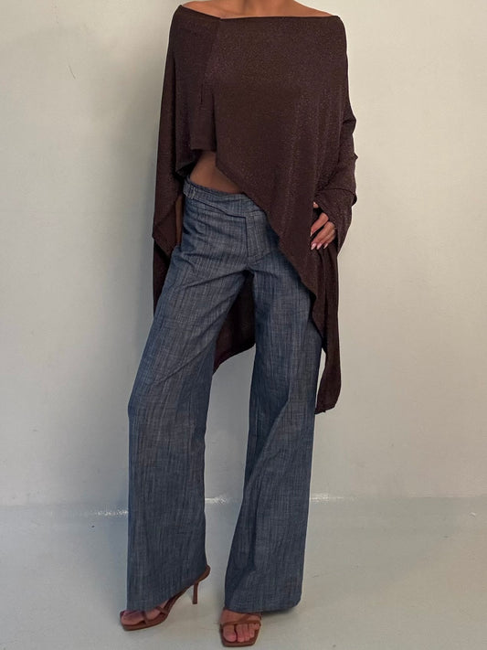 Glitter Asymmetrical Poncho