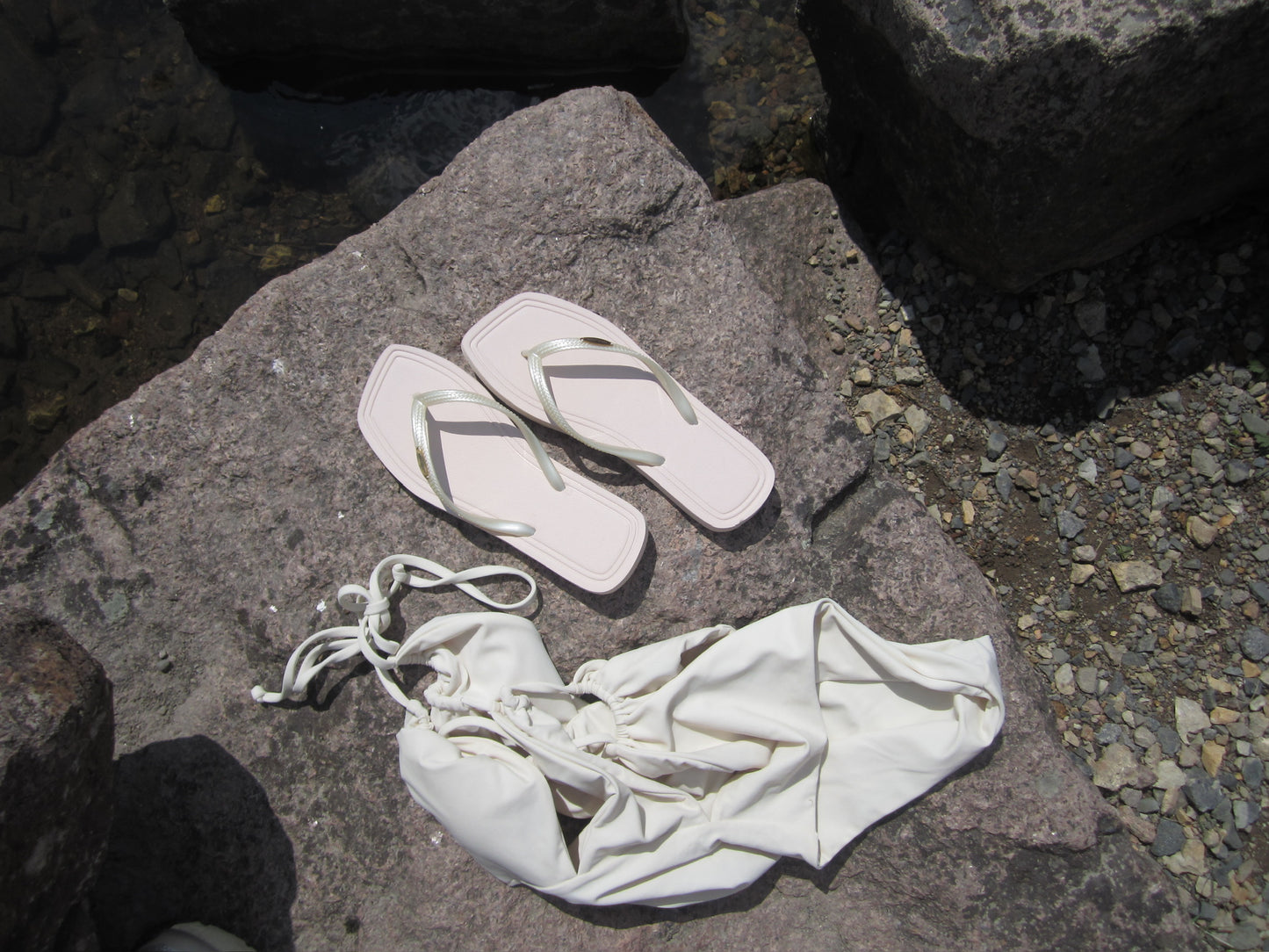 Beige Flip Flops