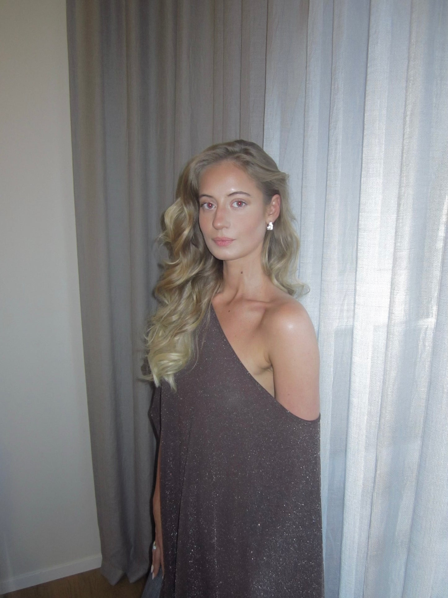 Glitter Asymmetrical Poncho