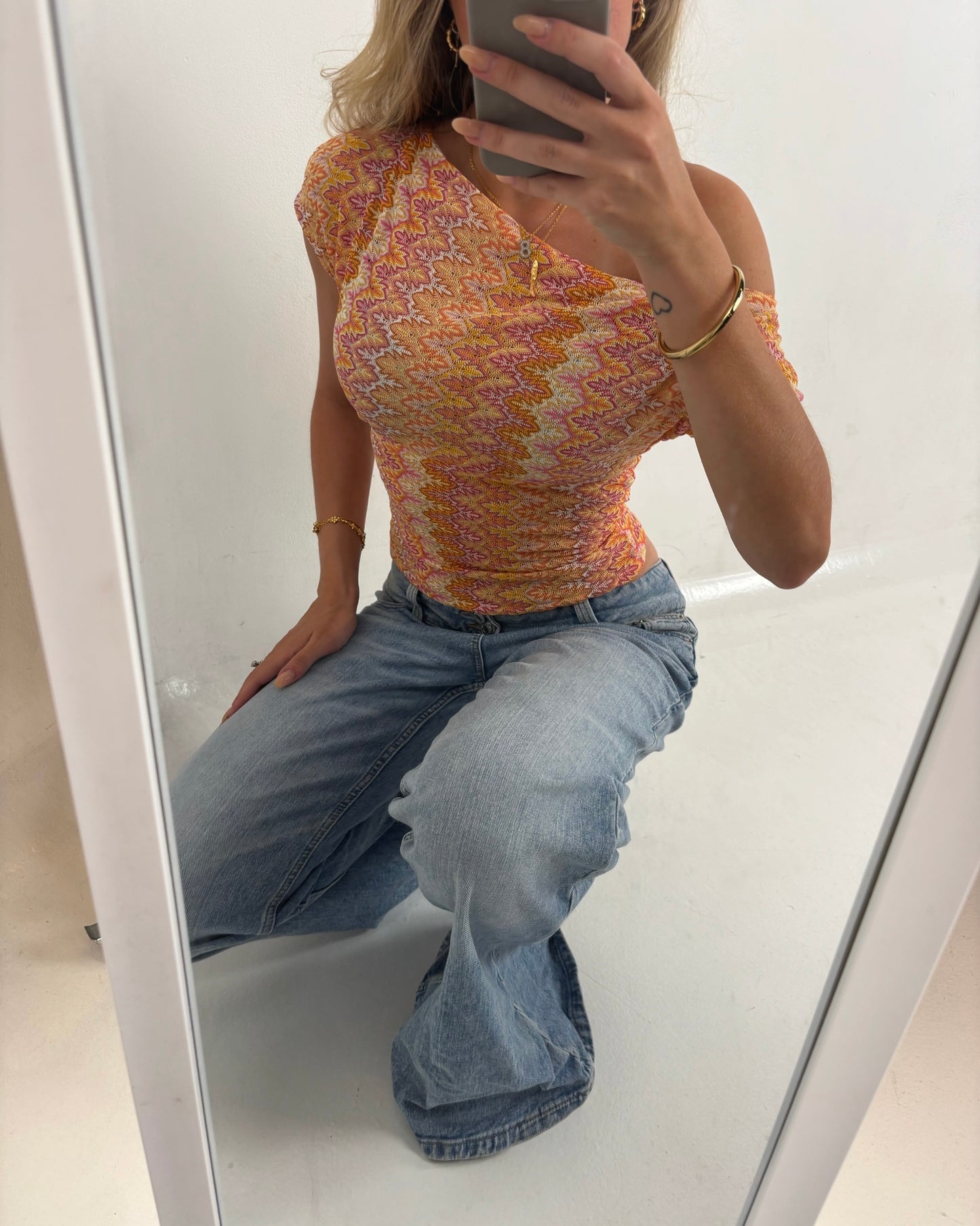 Sunset Asymmetric Oneshoulder top