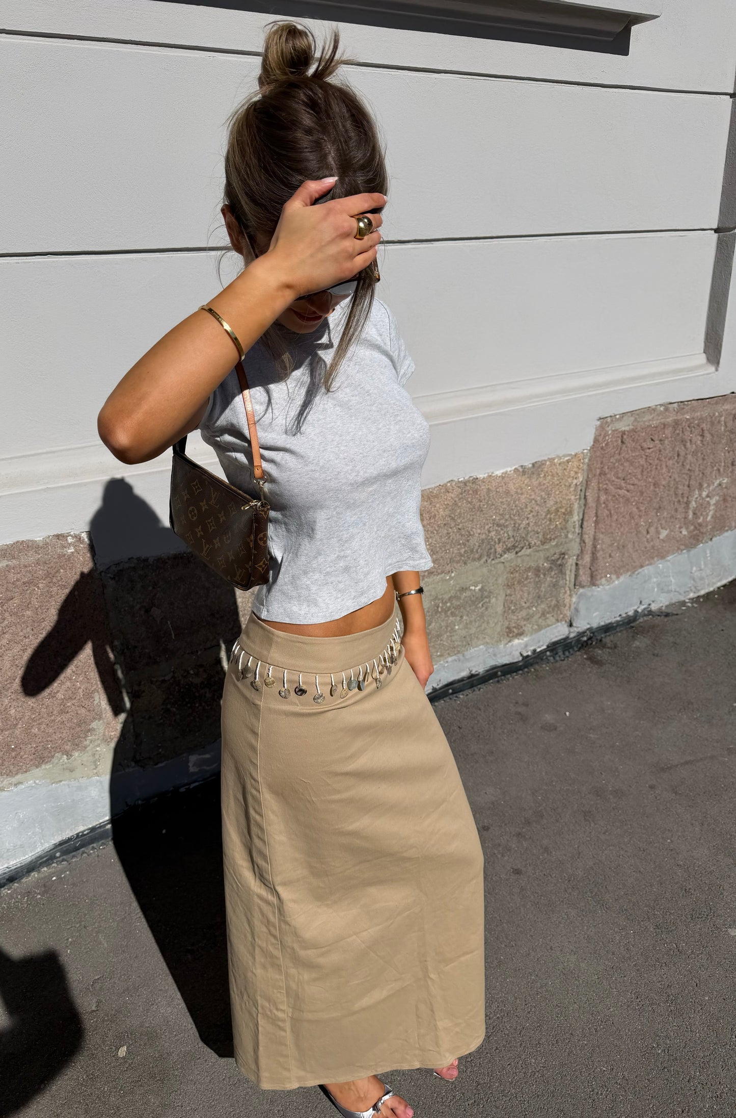 Solène Embellished Maxi skirt