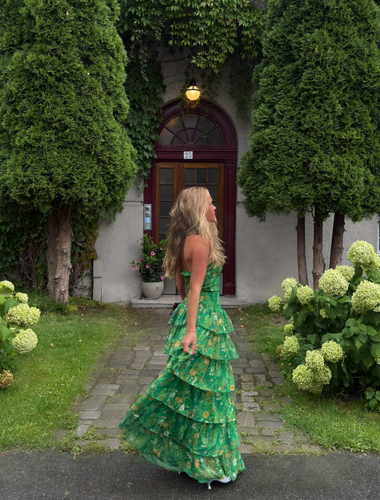 Hunter Ruffle Maxidress