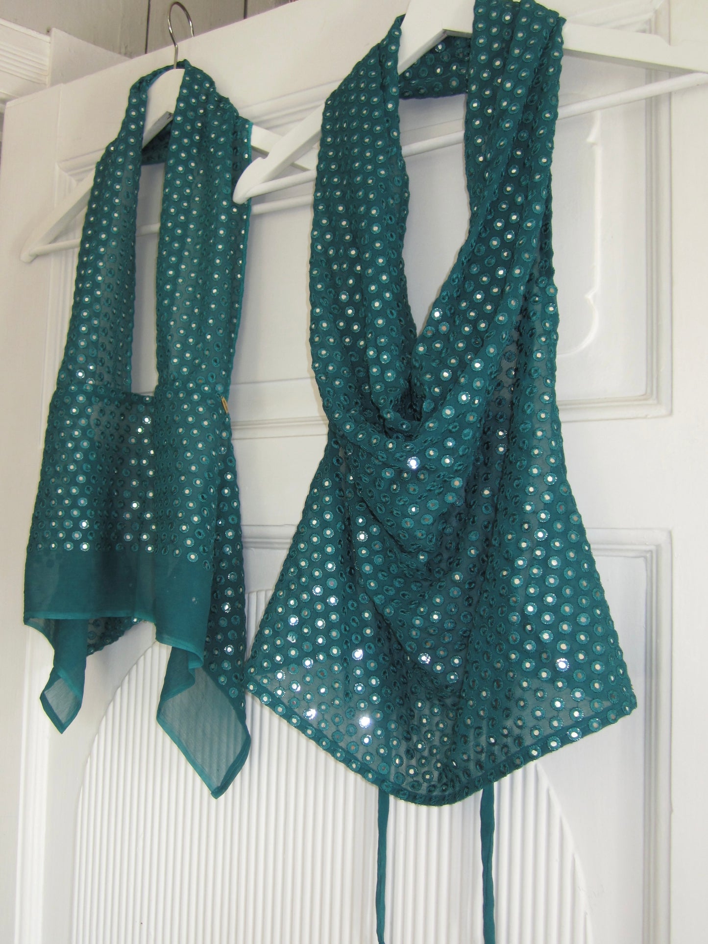 Mirror Turquoise Draped Top