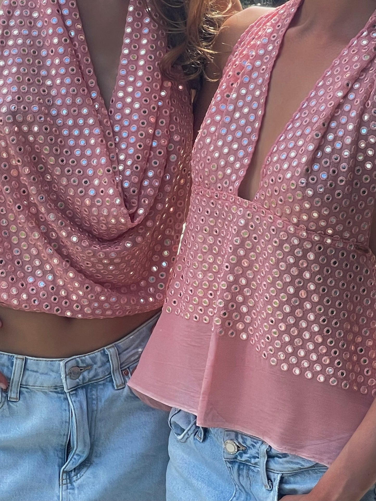 Mirror Pink Draped Top