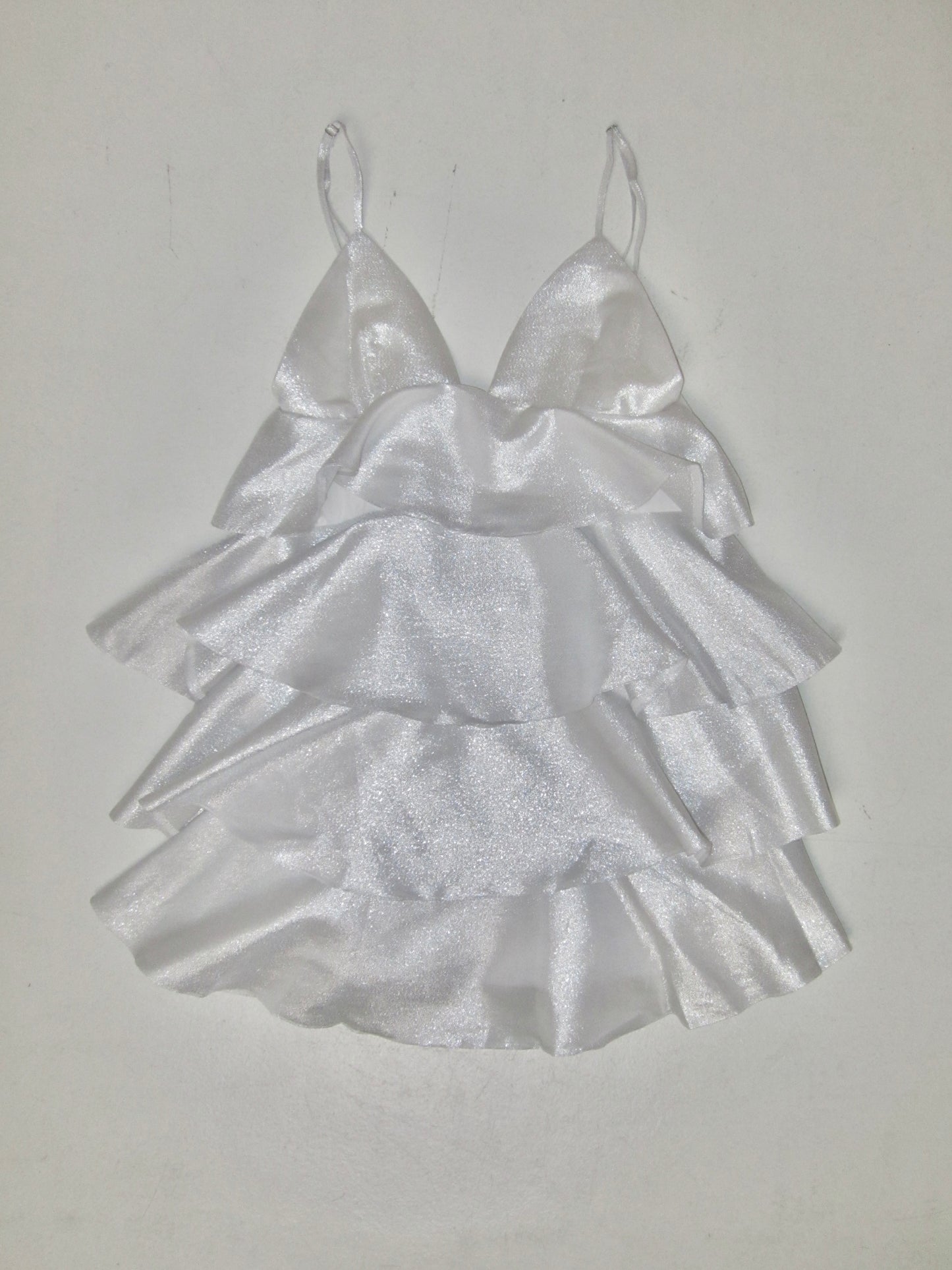 Silver Ruffle Minidress