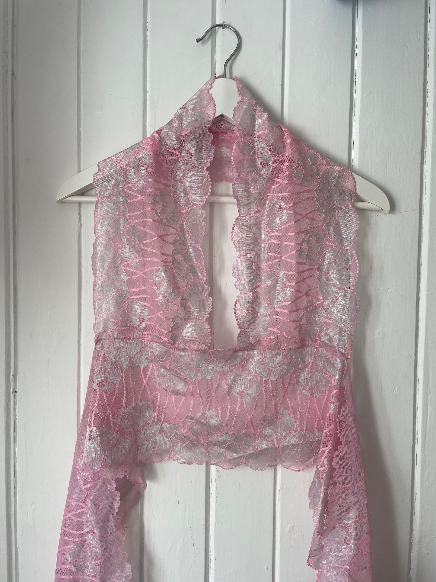 Pink Lace Halterneck Top