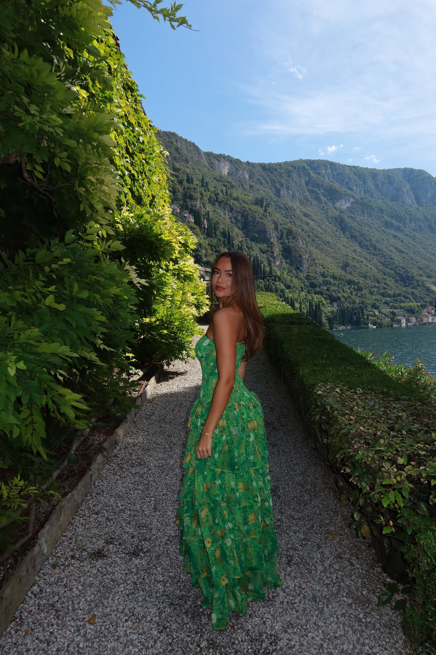 Hunter Ruffle Maxidress