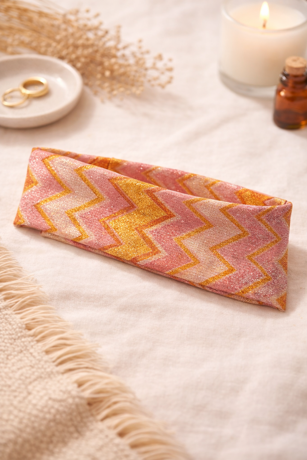 Peach Zigzag Headband