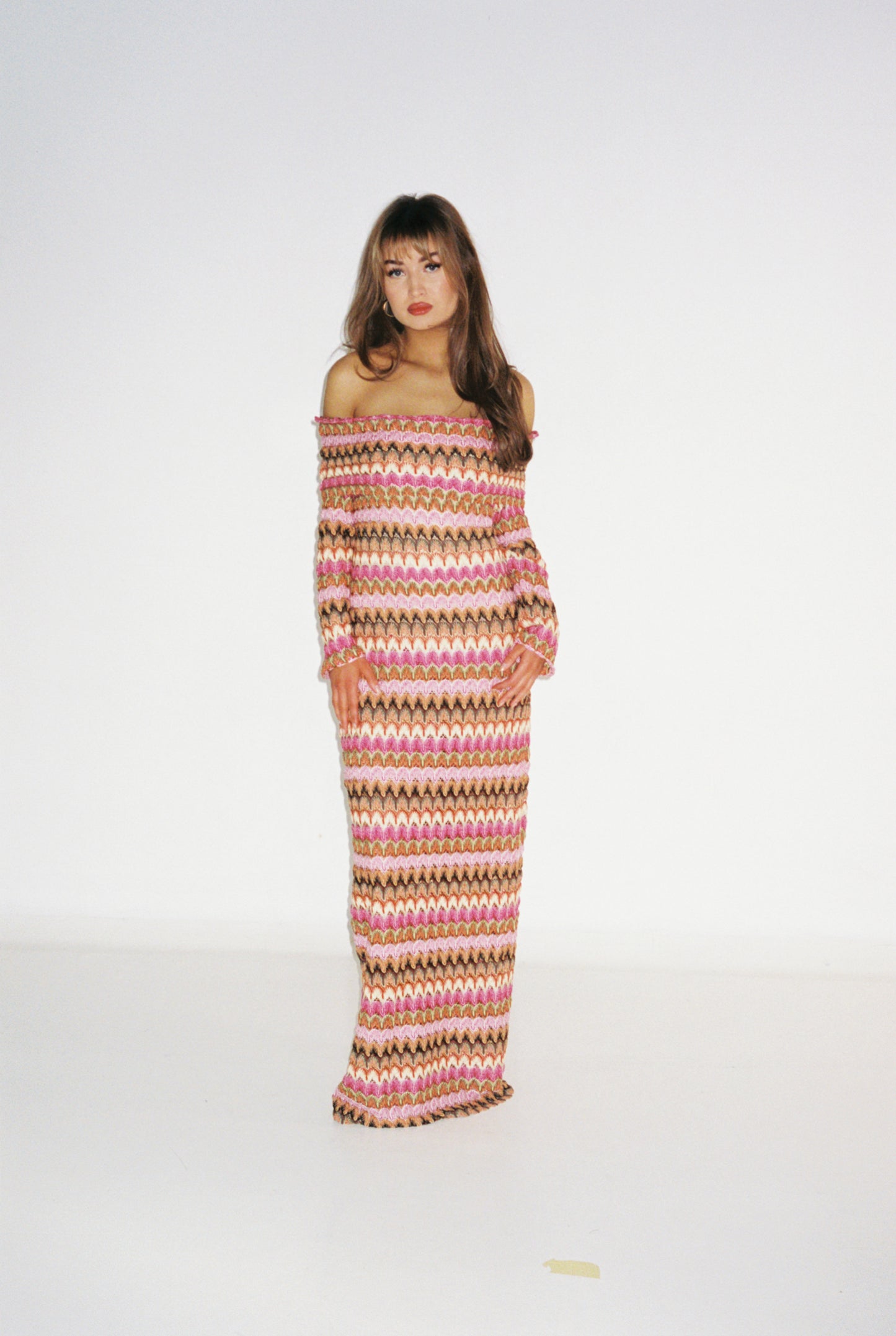 Zigzag Offshoulder Maxidress
