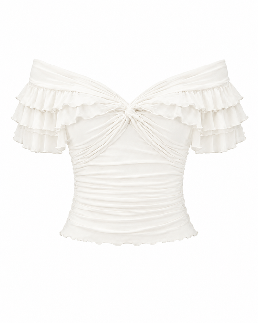 Élouise Ruffle Offshoulder top
