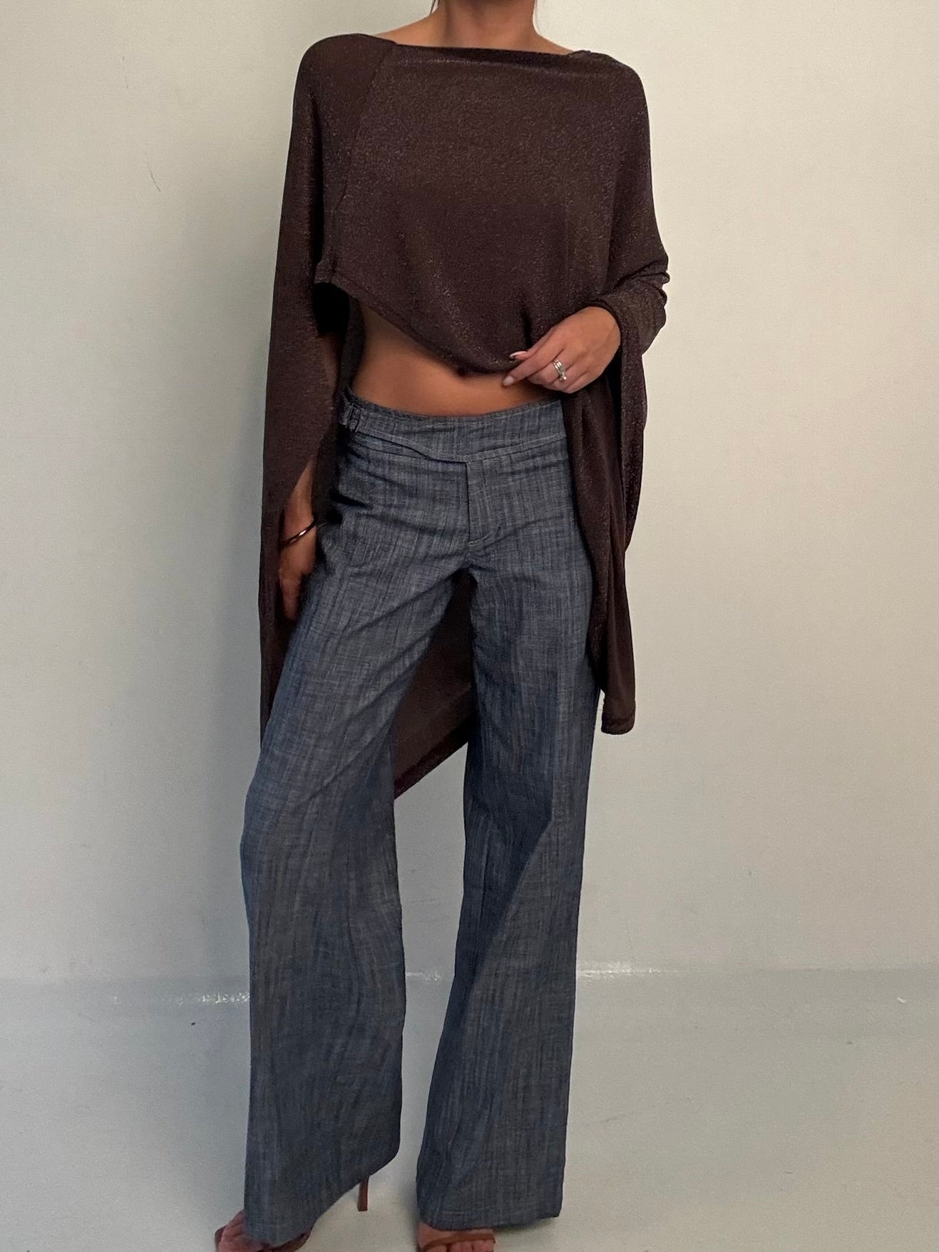 Glitter Asymmetrical Poncho