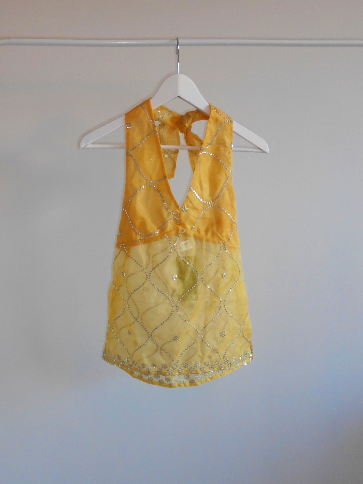 Yellow Sequin Halterneck Top