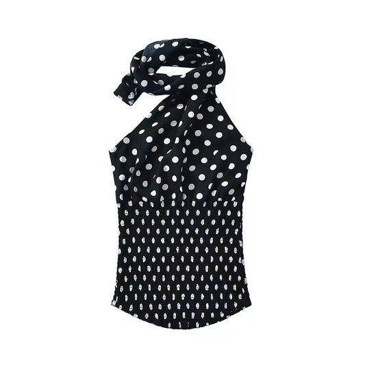 Black Polkadot Top
