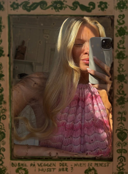 Pink Wave Halterneck Top