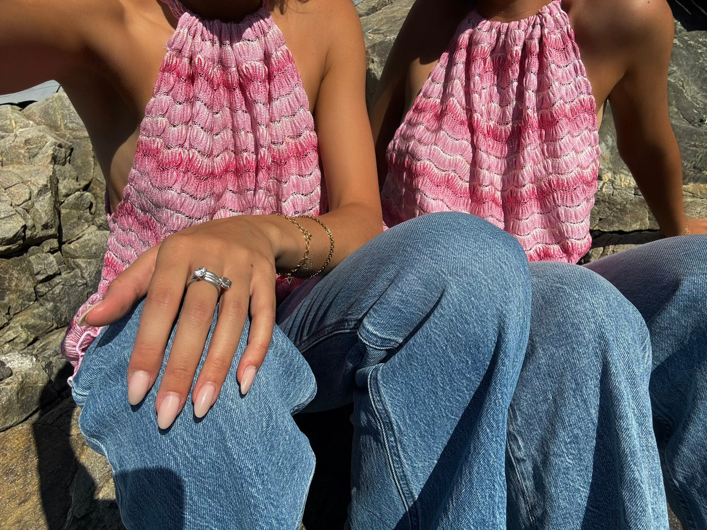 Pink Wave Halterneck Top