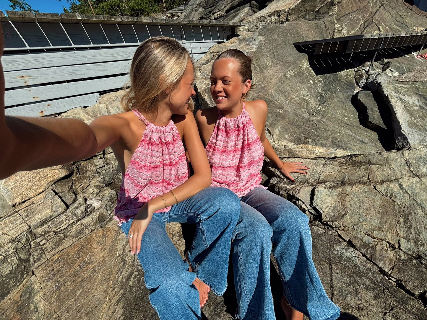 Pink Wave Halterneck Top