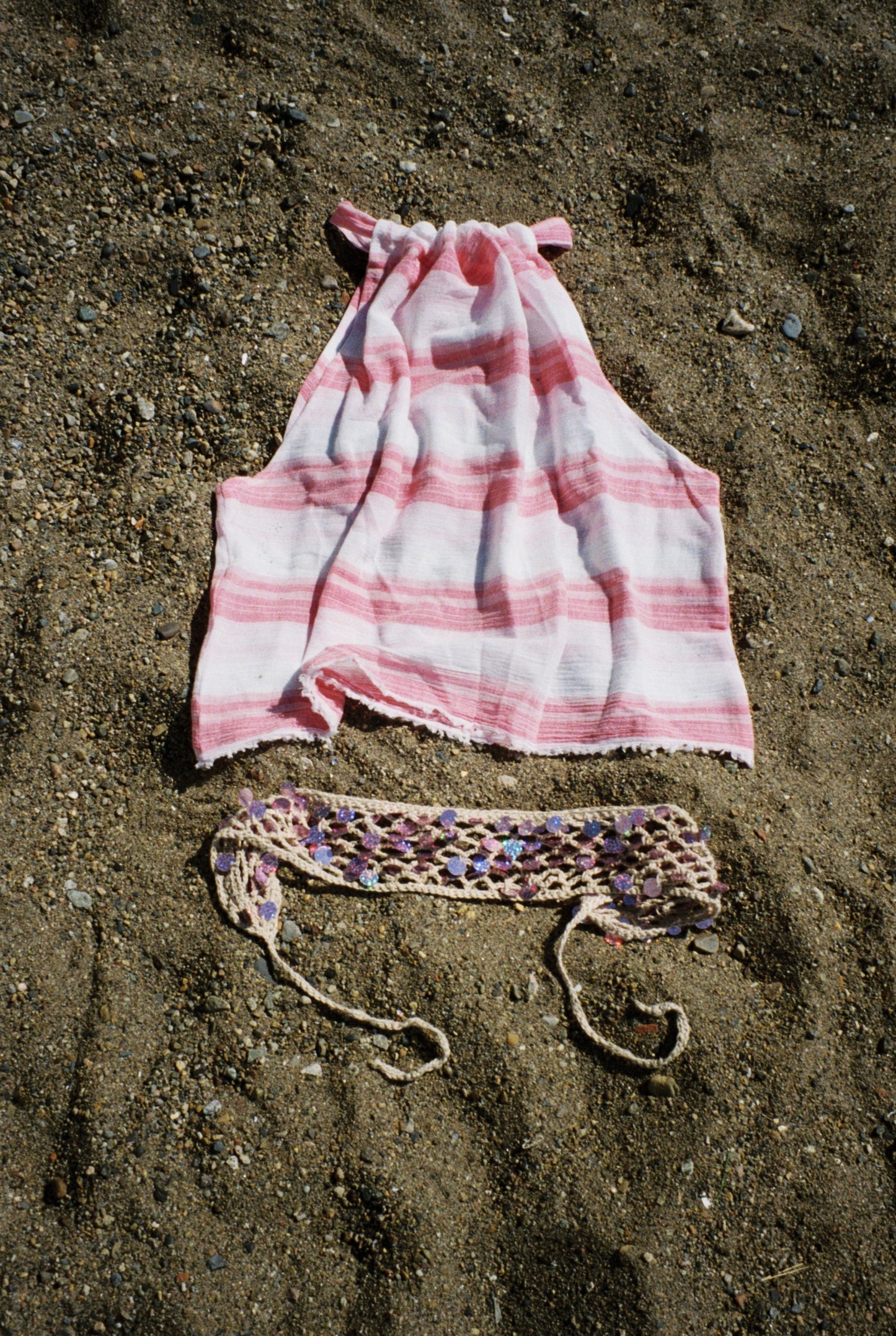 Pink Striped Halterneck Top