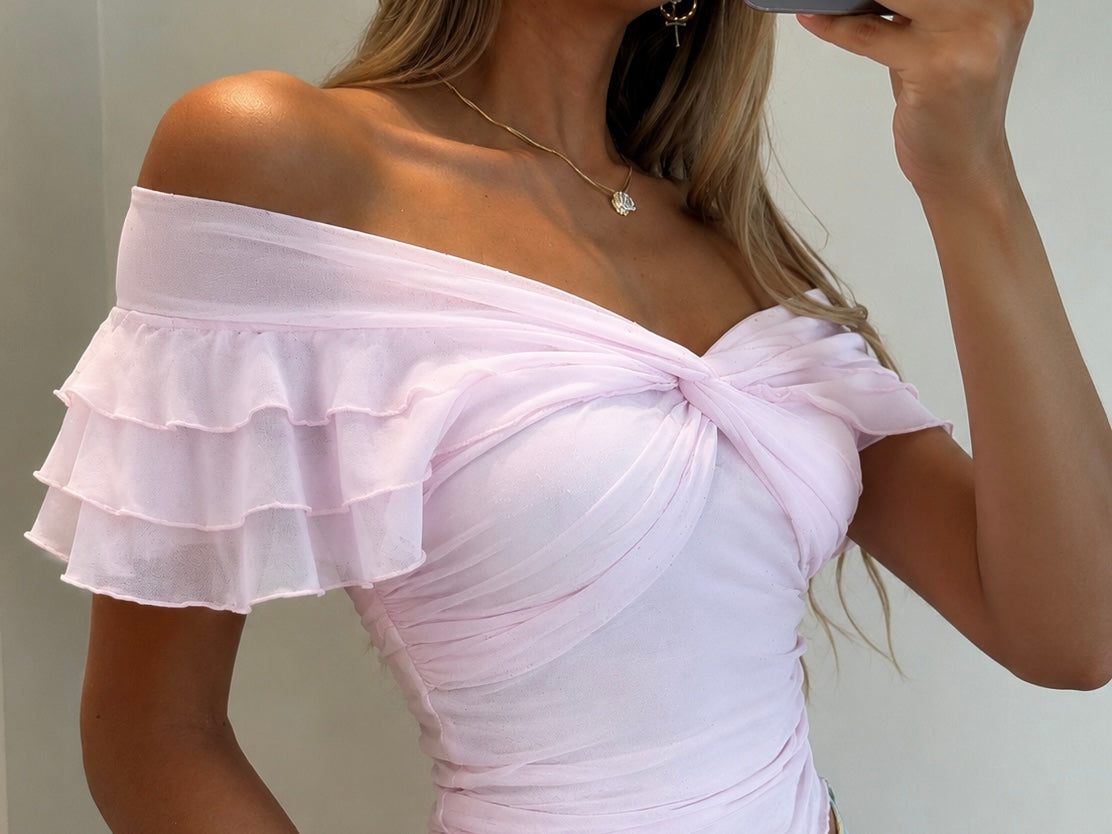 Juliette Ruffle Offshoulder top
