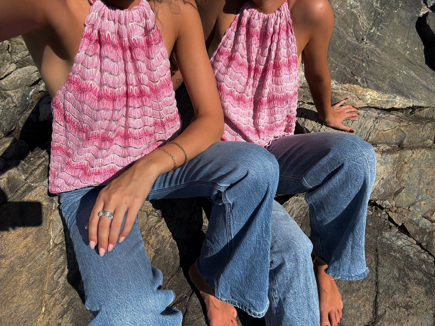 Pink Wave Halterneck Top