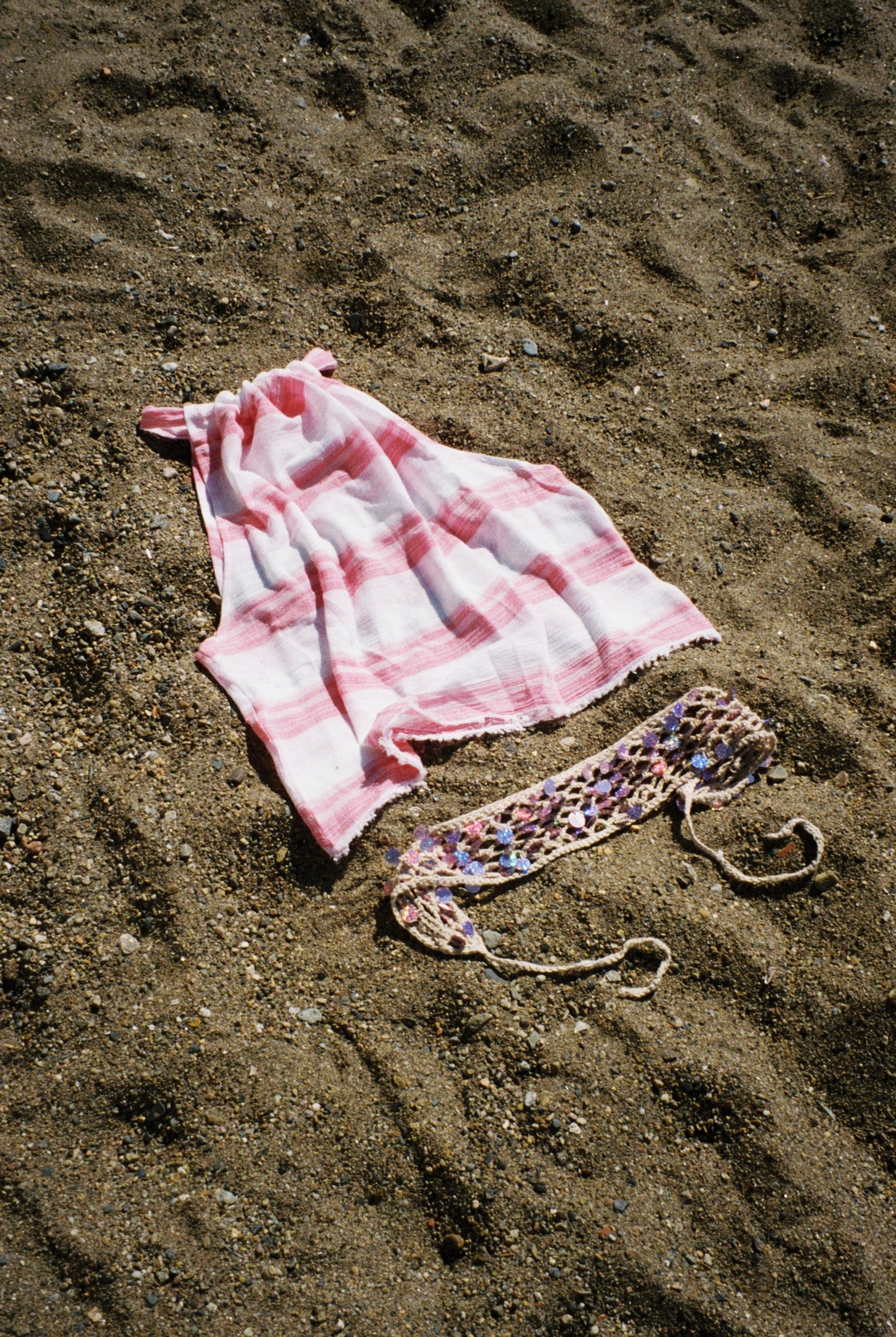 Pink Striped Halterneck Top
