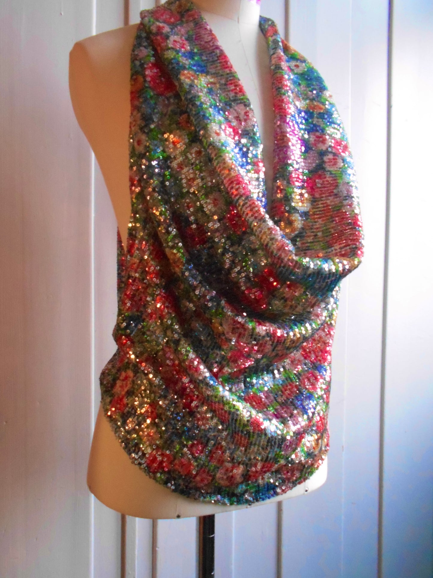 Sequin Draped Top              (made-by-order)