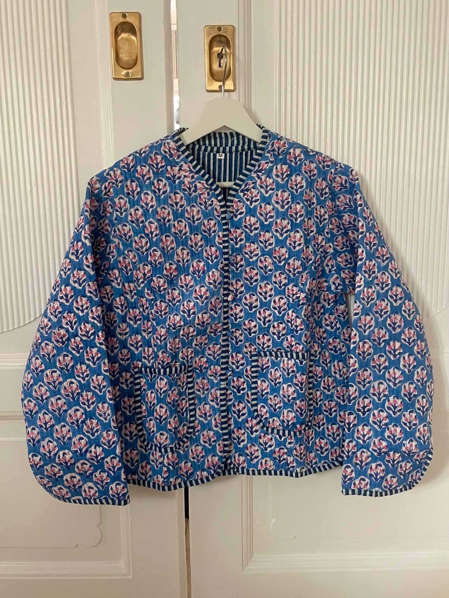 Blue Reversable Quilted Jacket (w/fur)