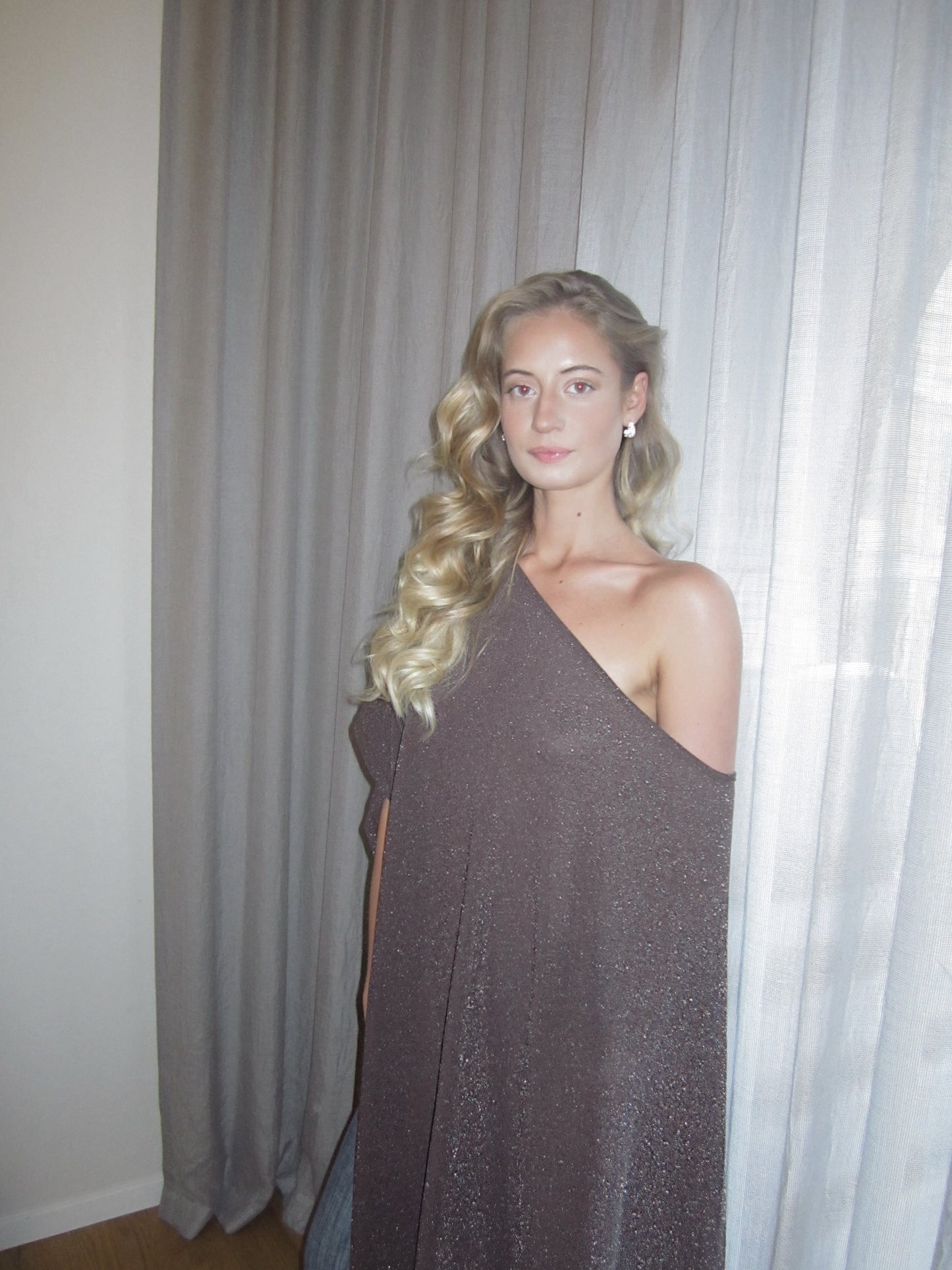 Glitter Asymmetrical Poncho