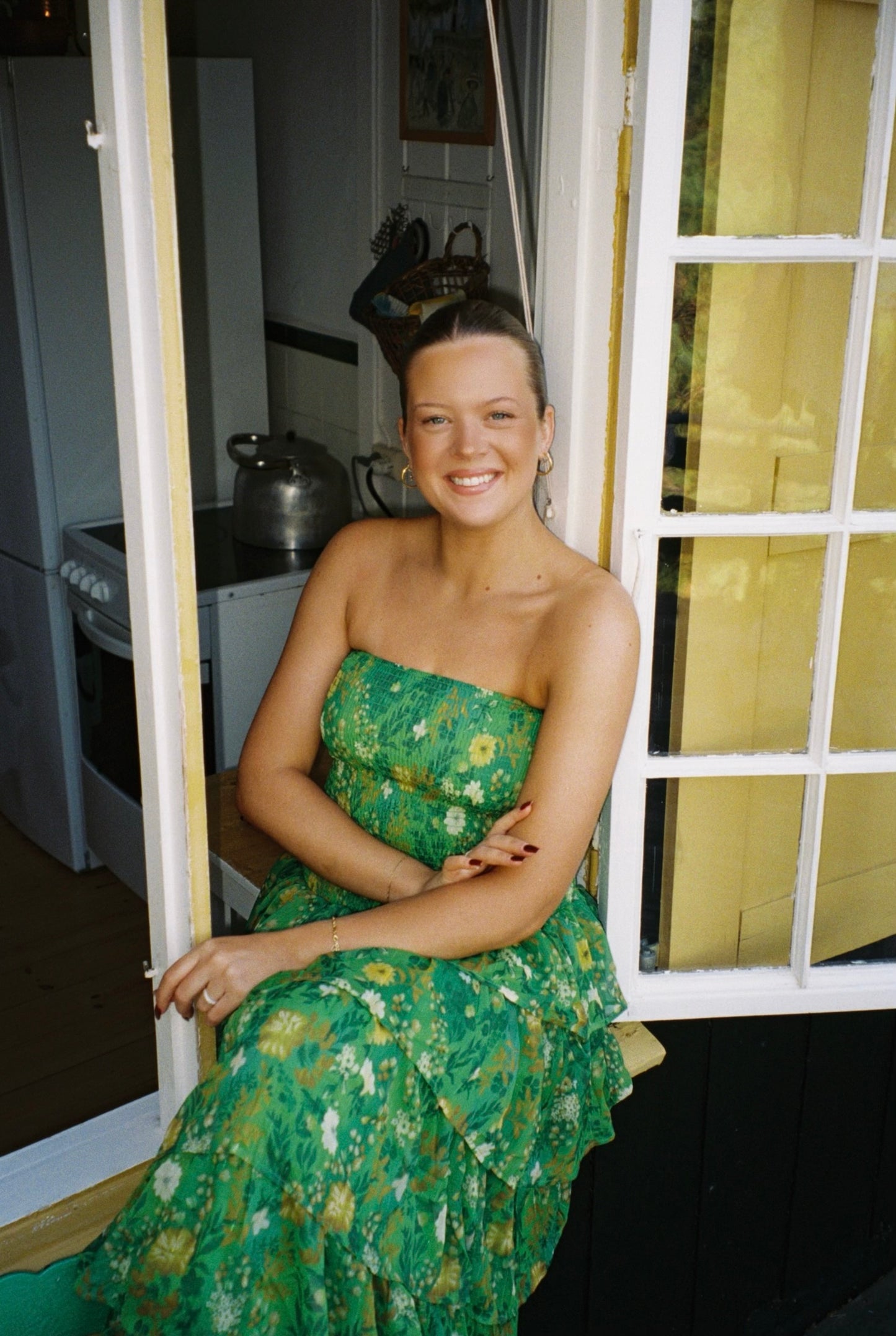 Hunter Ruffle Maxidress