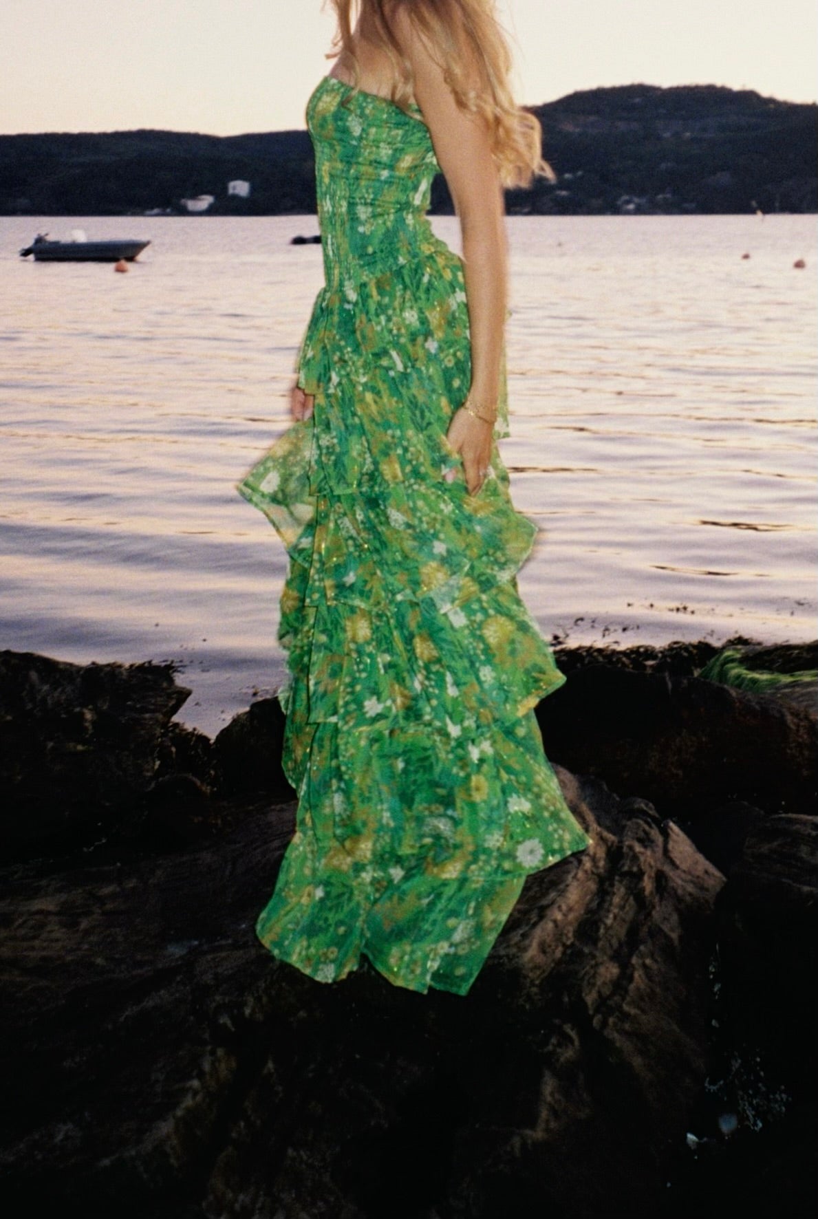 Hunter Ruffle Maxidress