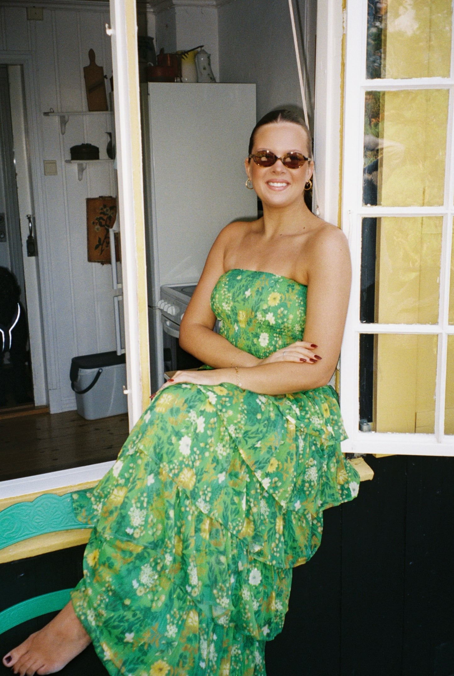Hunter Ruffle Maxidress